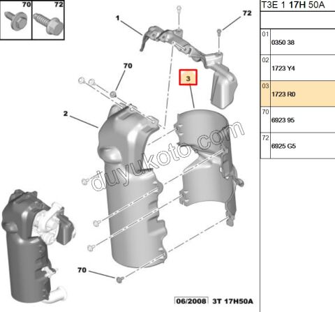 Peugeot Citroen Turbo Isı Muhafazası Keçe Arka Kısım  1.4HDİ Euro4 2002-2011