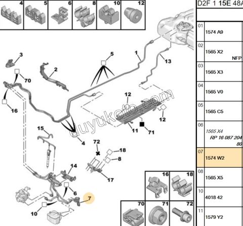 Enjektör Hortum Takımı Hava Alma Elcikli 1.6HDİ Euro4 P307 P308 P407 C41