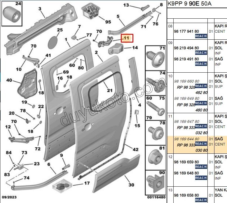 MAKARA SURGULU KAPI ORTA R PRT4 DB5