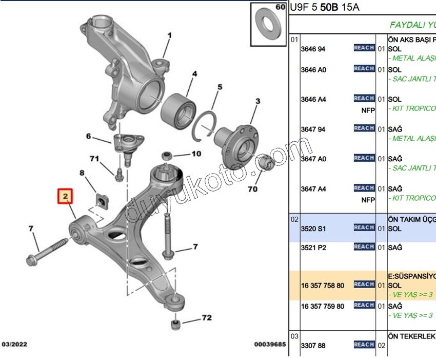 Salıncak Sol BXR3 DCT3 16Q 20Q
