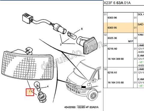 Peugeot Boxer Citroen Jumper Fiat Ducato Sinyal Ön Sağ 1990/2003