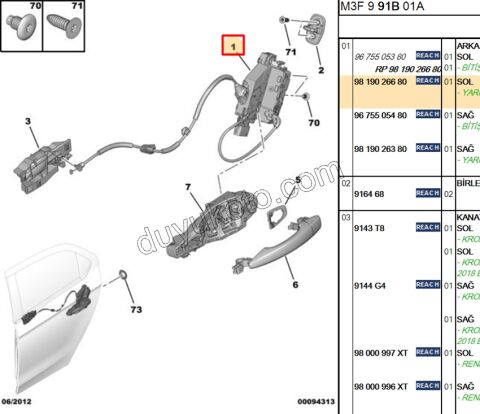 KILIT KAPI IC ARKA L P301