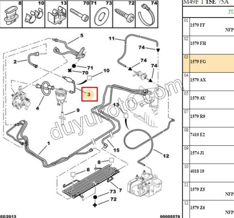 Enjektör Hortum Takımı Hava Alma Elcikli DW10 8V PRT2 P307 P406