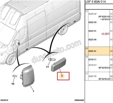 Boxer Jumper Ducato Yan Çıta Lambası Sarı 2007/2015