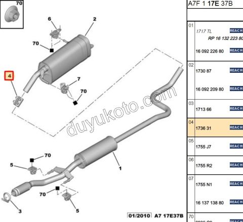 KELEPCE EGZOZ FLANS ARKA P207