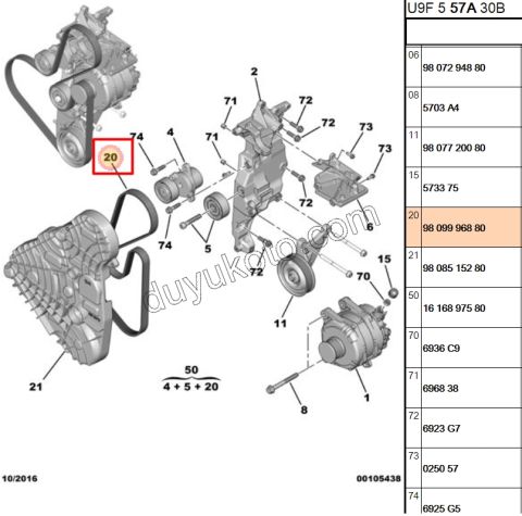 Alternatör V Kayışı 6PK1710 BXR3MQ DW10FUC DW12R