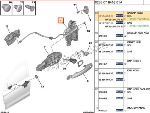 KILIT KAPI IC ON L P301