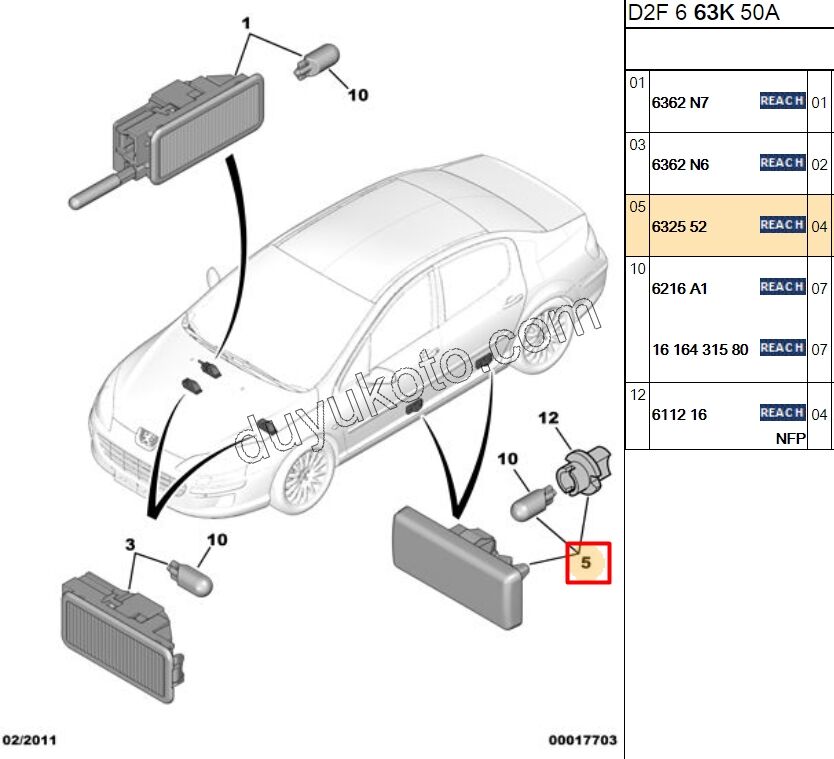 Peugeot 406 407 Kapı Altı Aydınlatma Lambası KIRMIZI BEYAZ 1995/2009