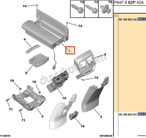 Ön Kapı Kol Dayama Orta Kolçak P30082 P50082