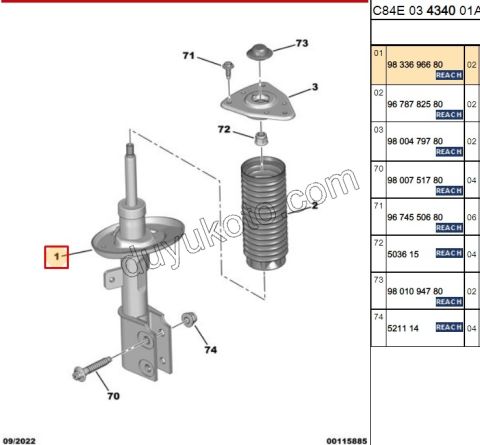 Ön Sağ/Sol Amortisör C5AIR