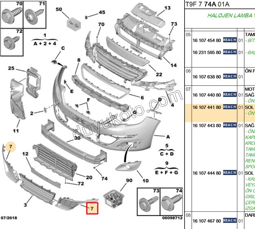 IZGARA ON TAMPON ALT KOSE L P3082 SIYAH ACTIVE MODEL