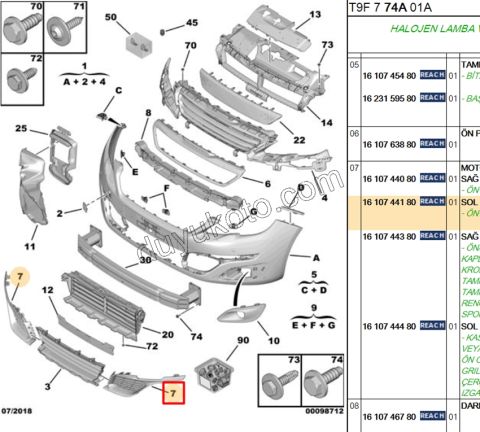 IZGARA ON TAMPON ALT KOSE L P3082 SIYAH ACTIVE MODEL