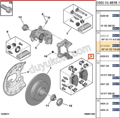Fren Balatası Arka Tk C4PC1