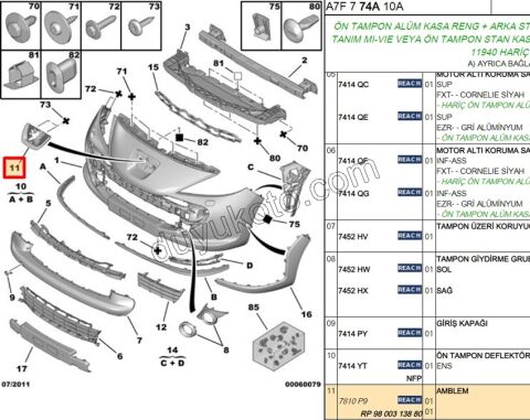 ARMA ON TAMPON PRT3 P206+ P207 EXP3
