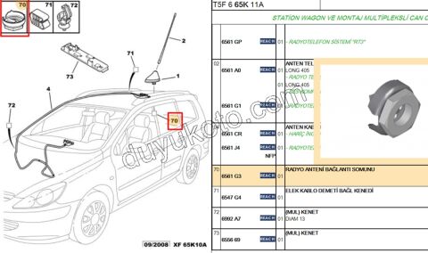SOMUN TAVAN ANTEN ALT P307