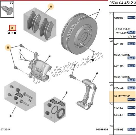Fren Balatası Ön C42 MQ DS41