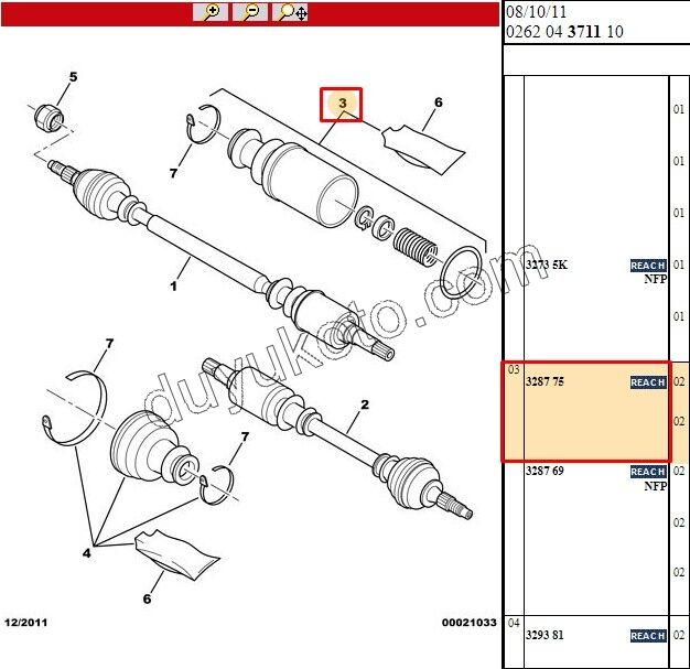 Aks Mili İç Körüğü (Şanzıman Tarafı)   SACLI P106 62MM