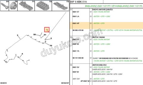 Tavan Anteni Çubuğu 5MM 28CM İnce DIS PRT3 GPS+ (KISA)