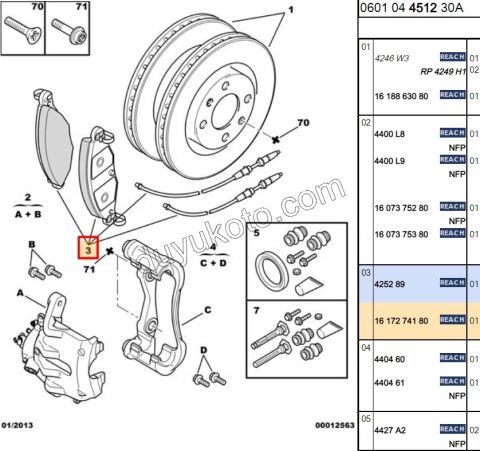 Fren Balatası Ön C52 DW10 8V 3.0 V6 Benzinli