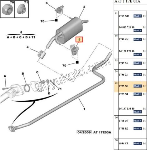 LASTIK EGZOZ ASKI ALT