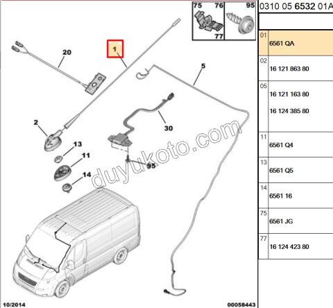 Tavan Anteni Çubuğu 6MM 38CM PBP BXR2 BXR3