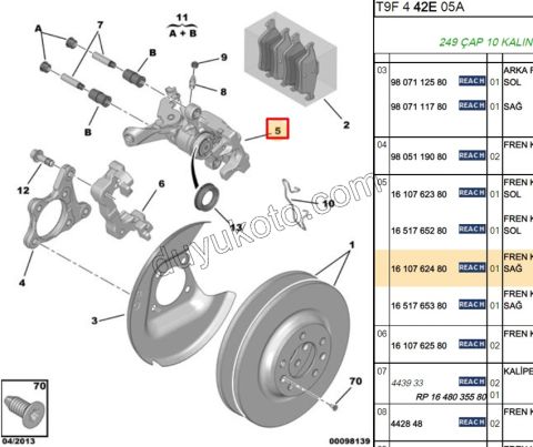 Fren Silindiri Arka Sağ P3082