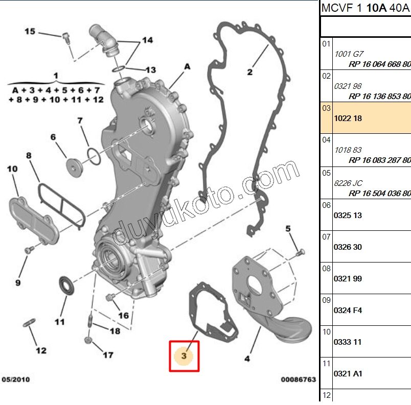 Yağ Pompa Sücgeci Contası 1.3HDI PBP
