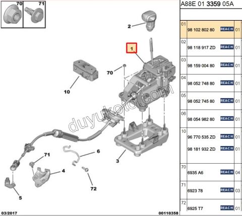 KOL VITES KUMANDA + HALAT UST KOMPLE 1.2CC 130HP 2020 Sonrası 6VITES C3AIR