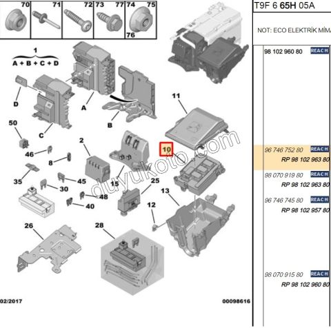 Motor İçi Sigorta Kutusu P3082 C42