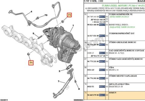 SOMUN TURBO EGZOZ MANIFOLD BXR3 10M BXR3