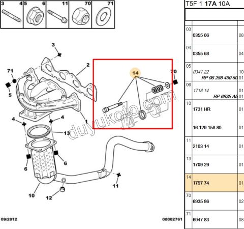 CONTA EGZOZ YUZUK TK TU3 TU5 1.6İ 16V Benzinli