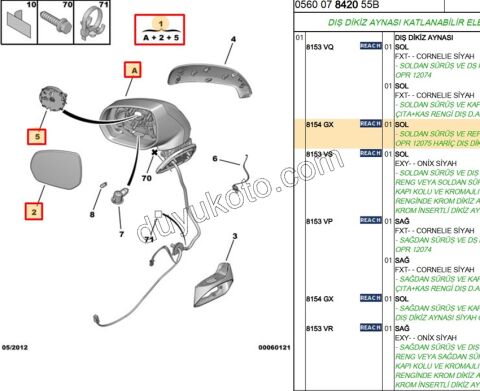 Citroen C4 Dikiz Aynası 2004/2008