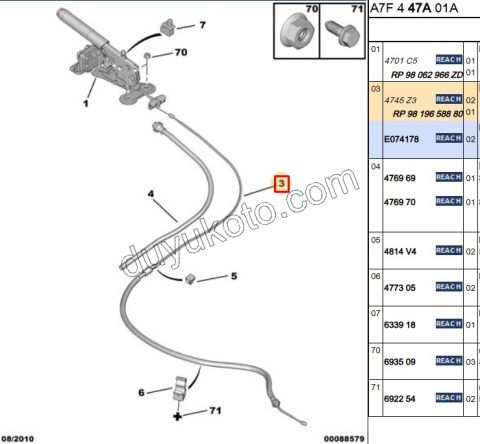 El Fren Teli Sağ/Sol P207 1.4HDİ Euro4 02/11