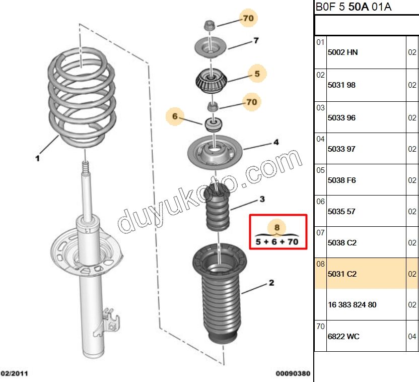 Ön Amortisör üst Takozu Kit  P107