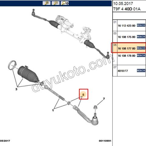 2019> Partner Rifter Berlingo Combo Doblo Proace City Sol Rot Başı P3082 P30082