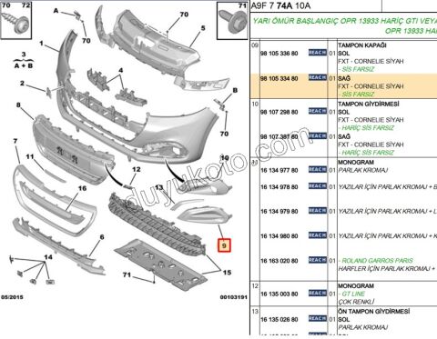 KAPAK ON TAMPON SIS FAR R SIS-- P2081