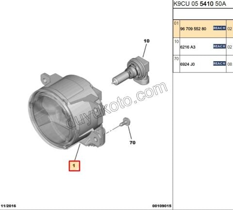 2019> Partner Rifter Berlingo Combo Doblo Proace City DS4/DS5 Automobiles Sis Farı Ampülü H11 2011/2024