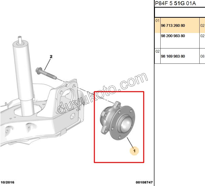 Arka Teker Rulmanı (Poryalı) + P5082