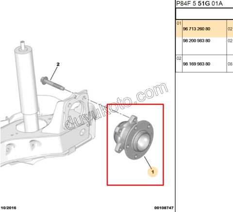 Arka Teker Rulmanı (Poryalı) + P5082