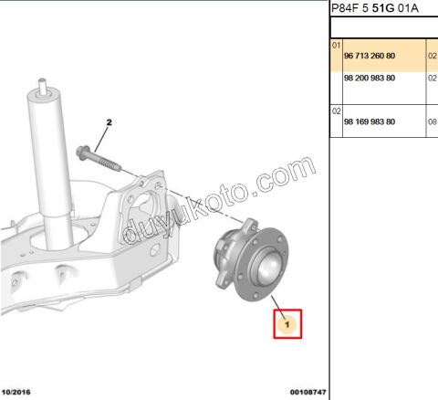 Arka Teker Rulmanı (Poryalı) + P5082