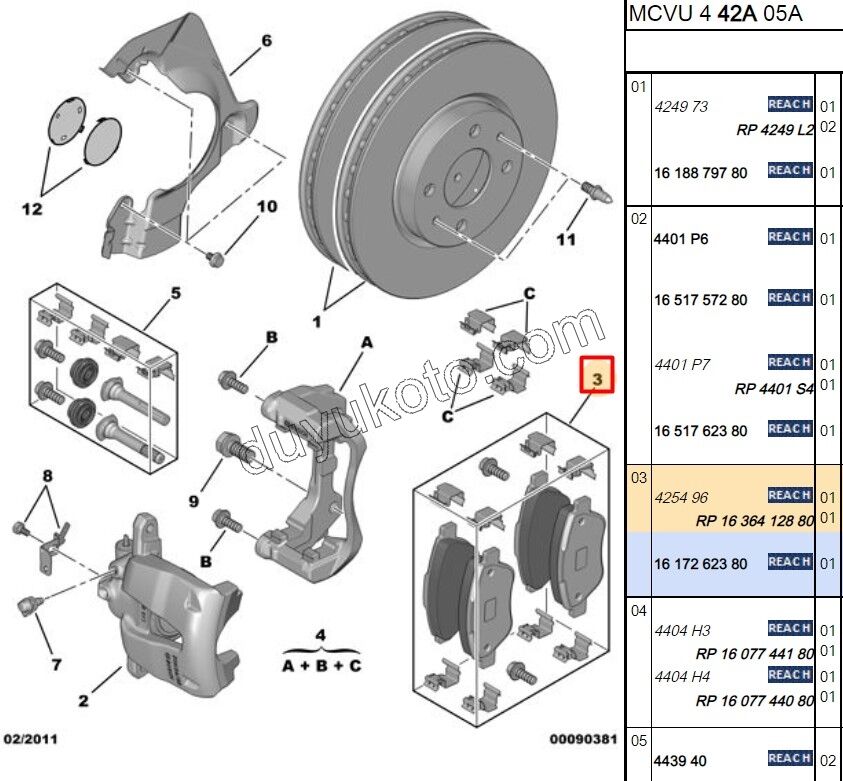 Fren Balatası Ön PBP FRN NM