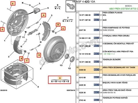 Arka Fren Yay Takımı KAMPANA ABS'li C2 C3 P301
