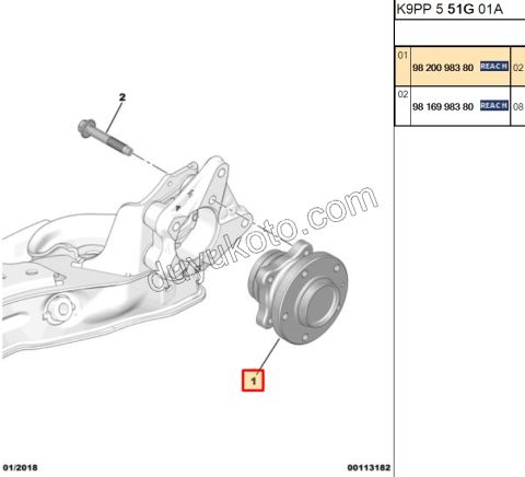 2019> Partner Rifter Berlingo Combo Doblo Proace City Arka Teker Rulmanı (Poryalı) +