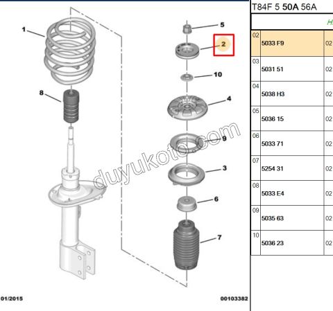 Ön Amortisör üst Takozu   Lastikli Pul YM