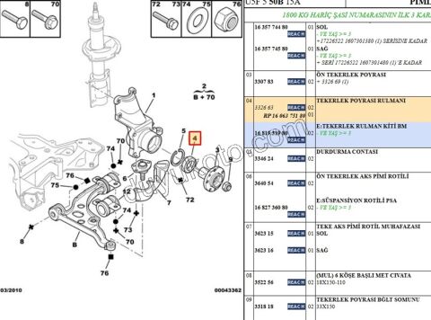 Ön Teker Rulmanı BXR2 18Q