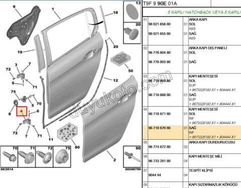 MENTESE ARKA KAPI ALT R P2081 P3082 P20081 P5082 C33
