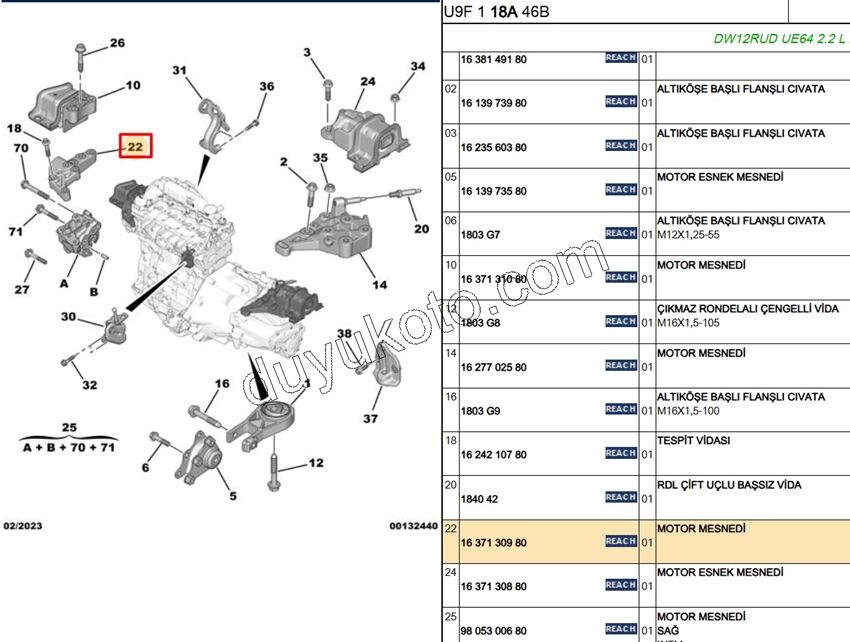 AYAK TAKOZ MOTOR KULAK ALUMINYUM R BXR3