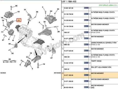 AYAK TAKOZ MOTOR KULAK ALUMINYUM R BXR3