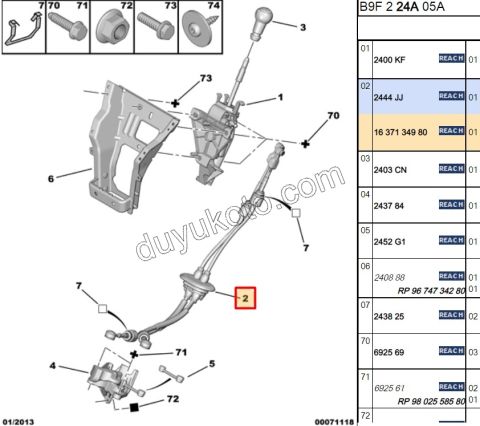 Vites Halatı TK PRT3 2LI 1.6HDİ Euro5