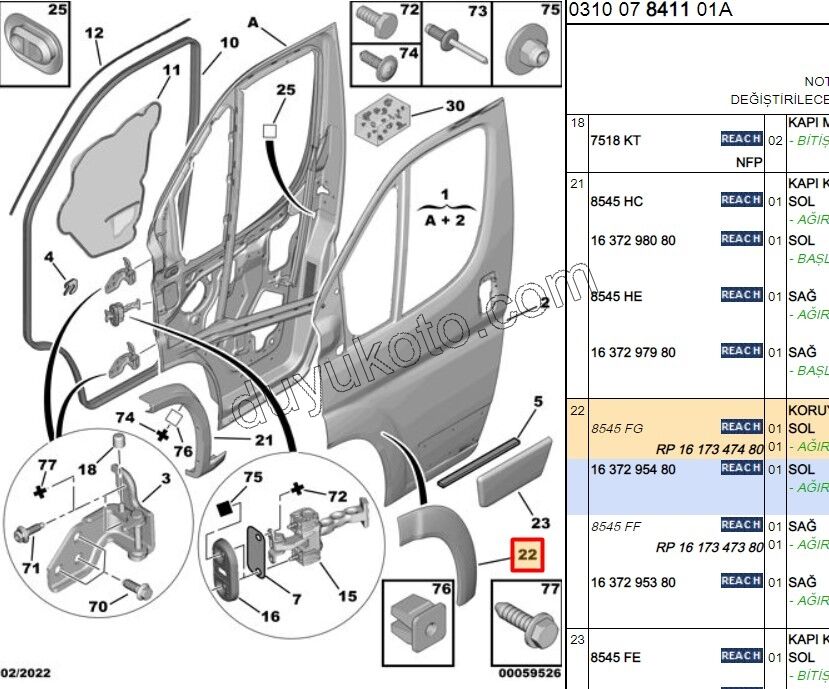 Ön Çamurluk Sol Çıta BXR3